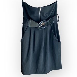 2 for $20 NWT Black Stretch Micro Mini Strapless Dress with Belt. Size Medium